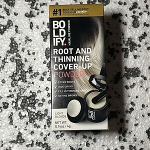 BOLDIFY Root Touch Up Powder with Brush, Covers Thinning Hair Grays Light Blonde